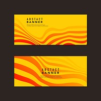 Yellow and orange abstract banner vectors