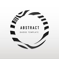 Circular black and white abstract badge vector