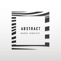 Square black and white abstract badge vector