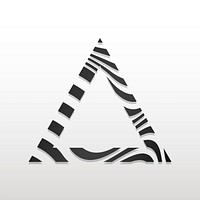 Triangular black and white abstract badge vector