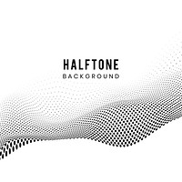 Black wavy halftone on white background vector