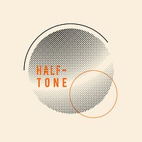 Black vintage halftone badge on beige background vector