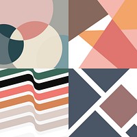 Nature tones Swiss graphic design patterns collection