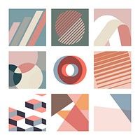 Nature tones Swiss graphic design patterns collection