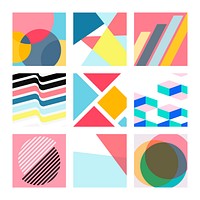 Colorful Swiss graphic design patterns collection