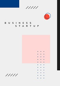 Minimal Memphis business start-up poster vector