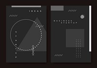 Set of minimal Memphis design start-up poster vector