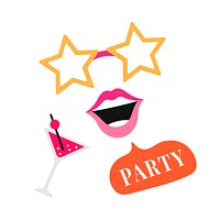 Party photo booth props vector