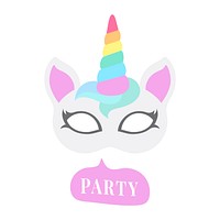 Cute unicorn photo booth party props vector