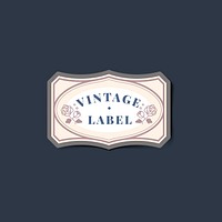 Vintage label sticker decorated with roses vector