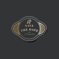 Save the date wedding invitation vintage sticker label vector
