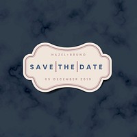 Save the date wedding invitation sticker vector