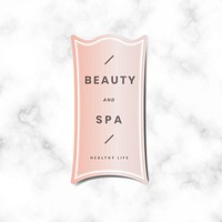 Minimal pink logo with marble pattern background