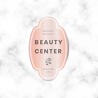 Minimal pink logo with marble pattern background