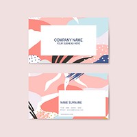 Colorful Memphis pattern business card vector