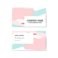 Colorful Memphis pattern business card vector