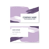 Purple Memphis pattern business card vector