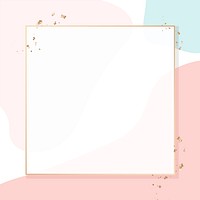 Square gold frame on colorful Memphis pattern background vector