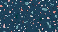 Terrazzo abstract pattern background on blue background