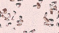 Terrazzo abstract pattern background on pink background