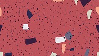 Terrazzo abstract pattern background on red background