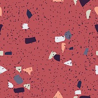 Terrazzo seamless pattern background psd in red