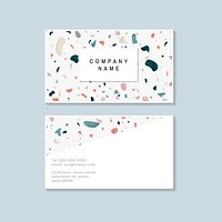 Colorful Terrazzo pattern business card vector