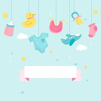 Baby shower set with blank space vector