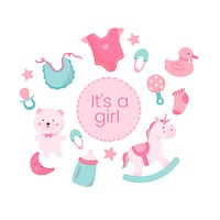 Its a girl baby shower card design