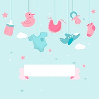 Baby shower set with blank space vector