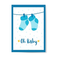 Baby shower invitation card vector