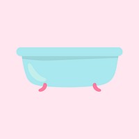 Cute blue baby bathtub vector
