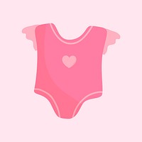 Cute pink baby romper vector