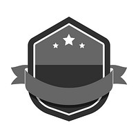 Black shield logo badge, modern design vector