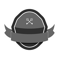 Black shield logo badge, modern design vector