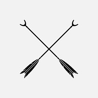 Black stylish crossed arrow vectors
