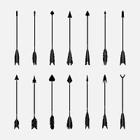 Set of black stylish arrow vectors
