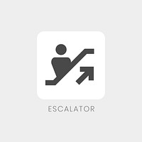 Gray up escalator icon sign vector