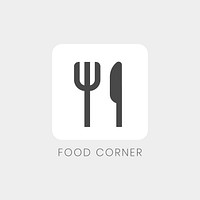 Gray food corner icon sign vector