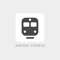 Gray airport express icon sign vector