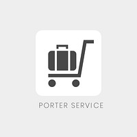 Gray porter service icon sign vector