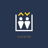 Blue elevator icon sign vector