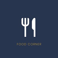 Blue food corner icon sign vector