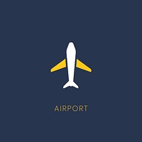 Blue plane icon airport sign vector