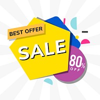 Best offer sale 80% off promotion advertisement vector