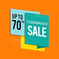 Clearance sale up to 70% shop promotion advertisement vector