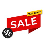 Best offer sale 80% shop promotion advertisement vector