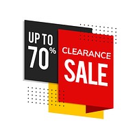 Clearance sale up to 70% shop promotion advertisement vector