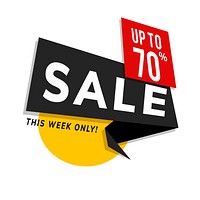 Sale up to 70% shop promotion advertisement vector