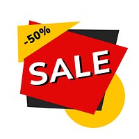 Sale 50% off shop promotion advertisement vector